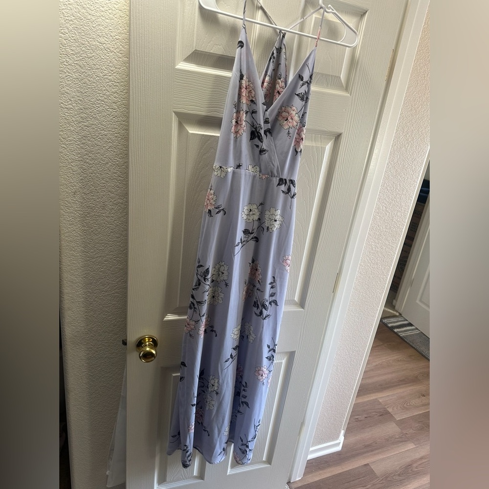 Floral Dress with side slit in leg